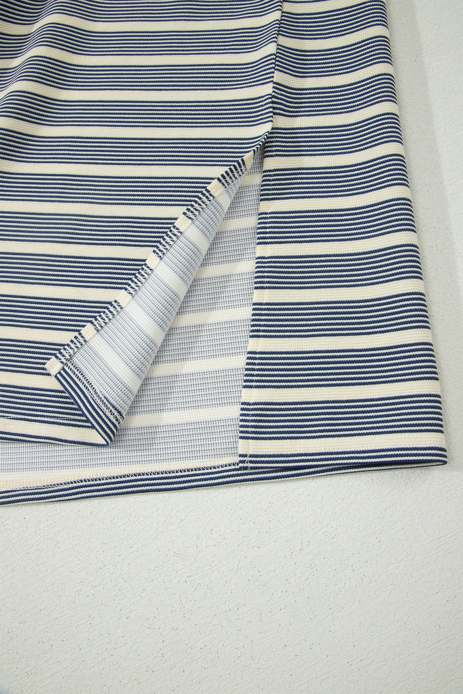 Plus Size Stripe Ruffle Sleeve Button V-Neck Dress