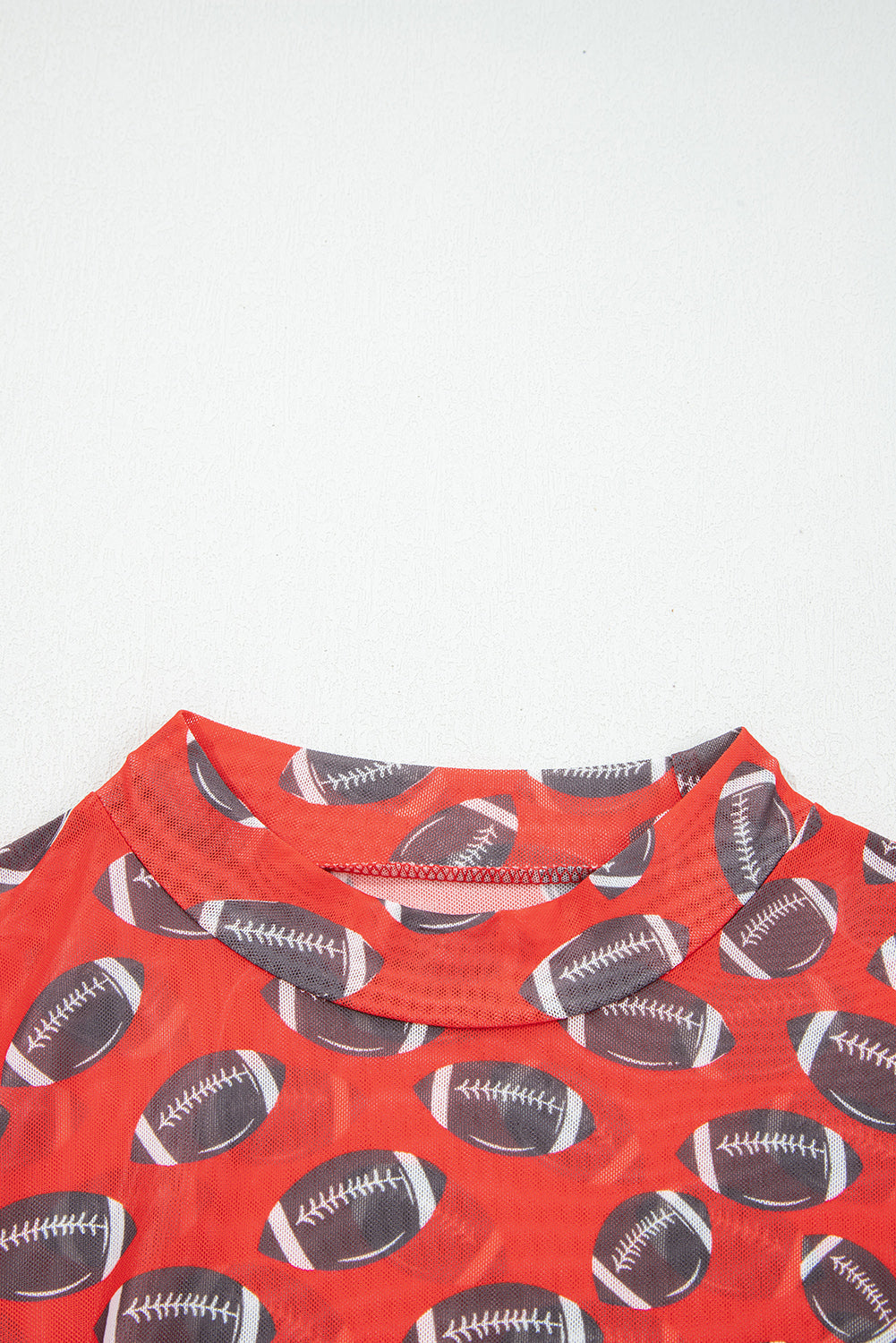 Game Day Football Sheer Mesh Long Sleeve Top