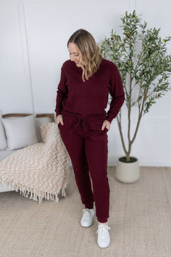 Corrine Joggers - Burgundy