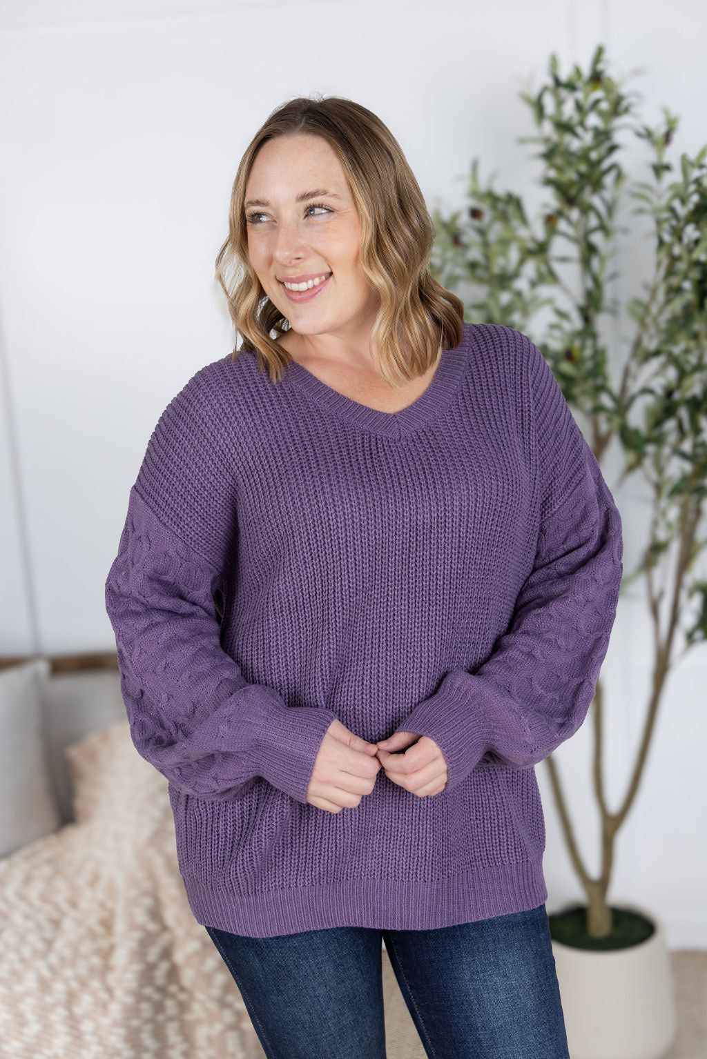 Talina Textured Sweater - Purple