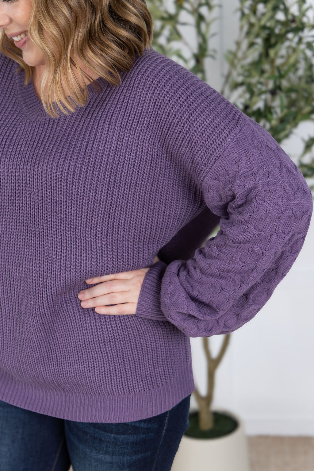 Talina Textured Sweater - Purple