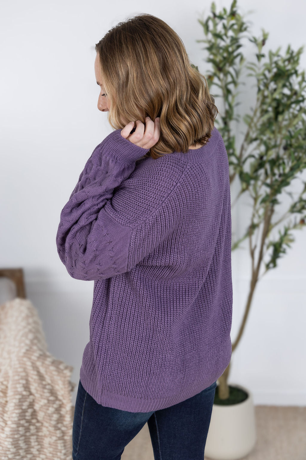 Talina Textured Sweater - Purple