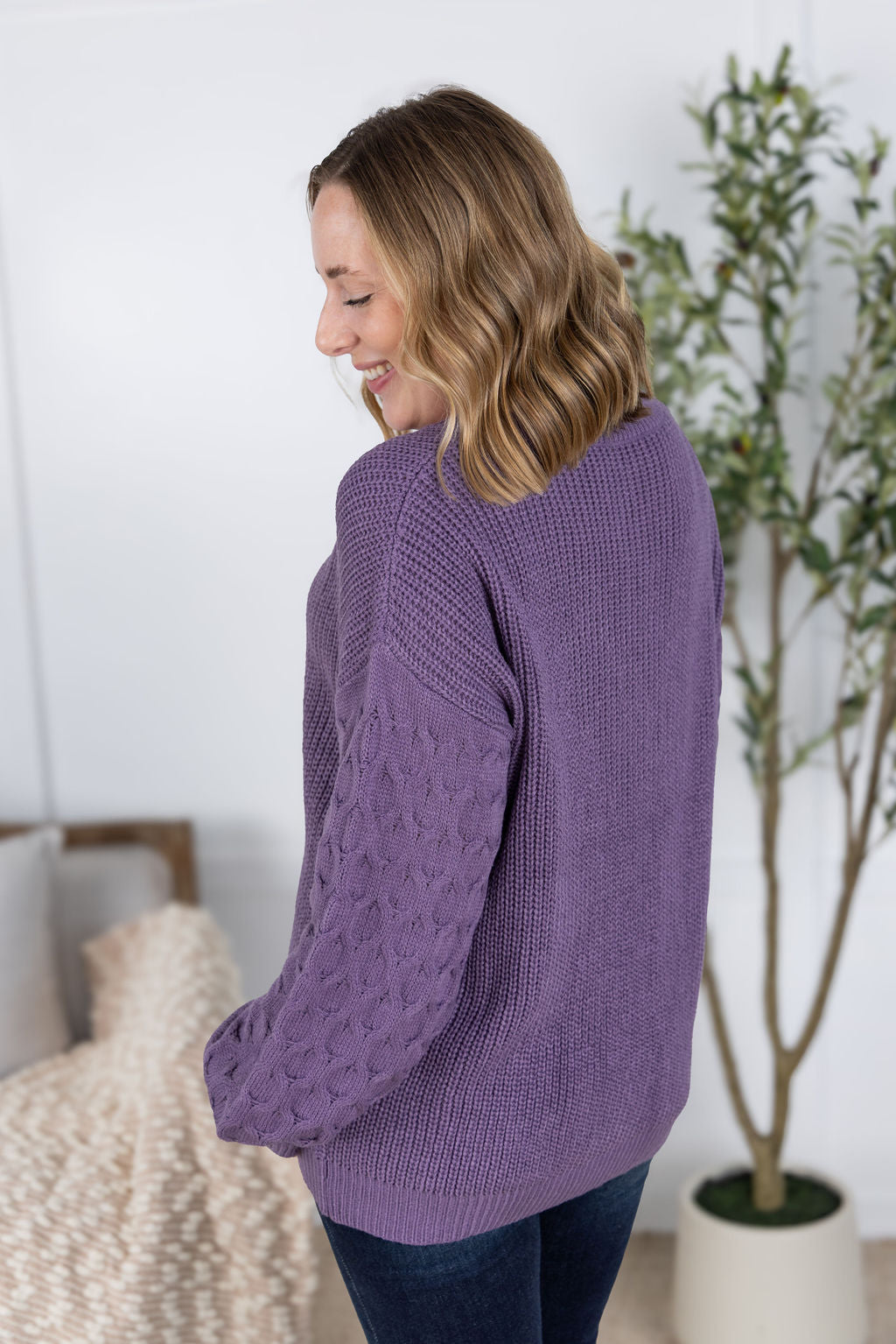 Talina Textured Sweater - Purple