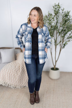 Norah Plaid Shacket - Blue Mix