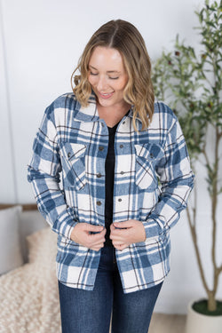 Norah Plaid Shacket - Blue Mix