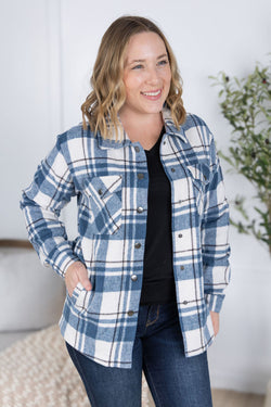 Norah Plaid Shacket - Blue Mix