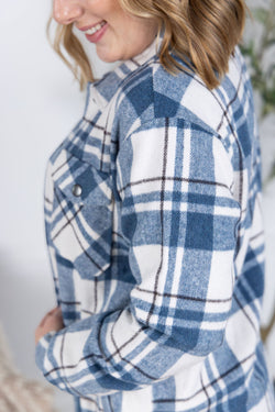 Norah Plaid Shacket - Blue Mix
