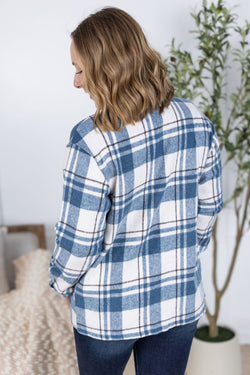 Norah Plaid Shacket - Blue Mix