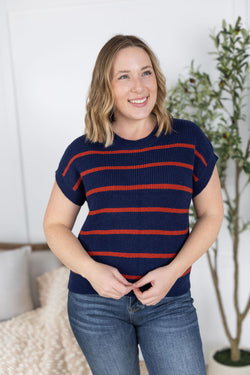Striped Sweater Top - Navy