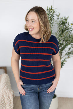 Striped Sweater Top - Navy