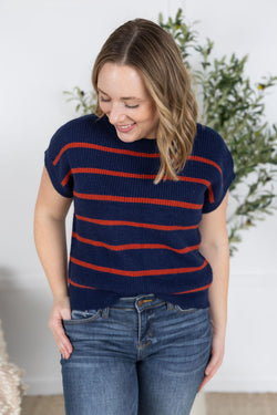 Striped Sweater Top - Navy