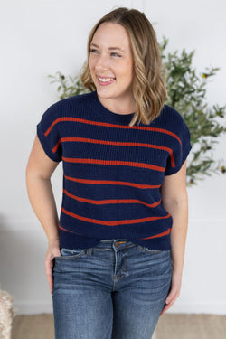 Striped Sweater Top - Navy