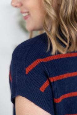 Striped Sweater Top - Navy
