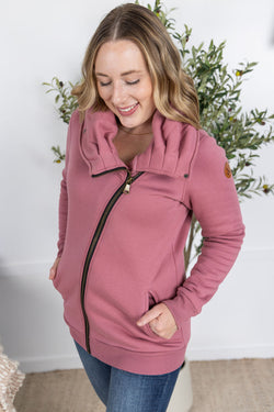 Quinn ZipUp Cowl - Mulberry