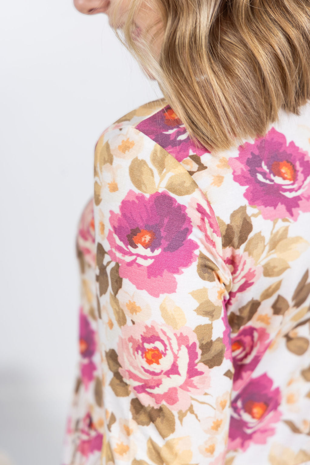 Long Sleeve Sarah Ruffle Top - Autumn Blossom