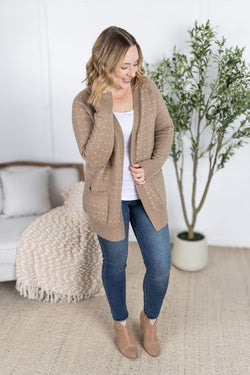 Dalilah Dot Cardigan - Tan