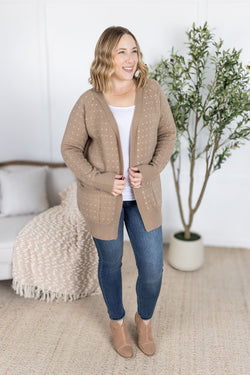 Dalilah Dot Cardigan - Tan