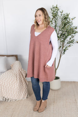 Tunic Sweater Vest - Rose