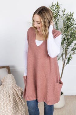 Tunic Sweater Vest - Rose