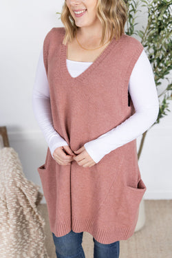 Tunic Sweater Vest - Rose