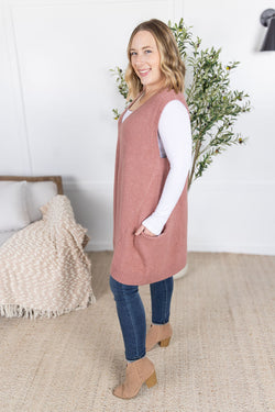 Tunic Sweater Vest - Rose
