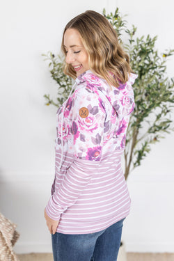 Hailey Pullover Hoodie - Autumn Blossom and Stripes