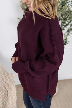 Aurora Cozy Sweater - Burgundy