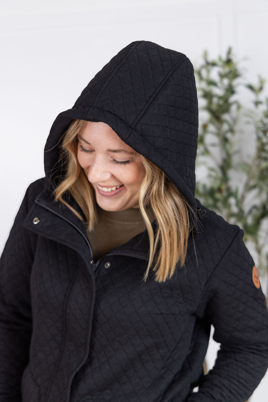 Kyla Zipper Snap Jacket - Black