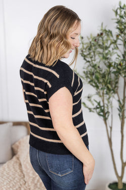 Striped Sweater Top - Black