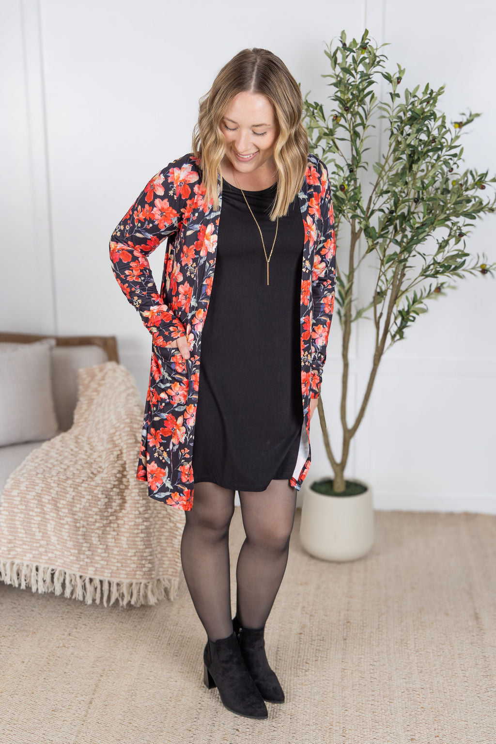 Savannah Bamboo Swing Dress - Black