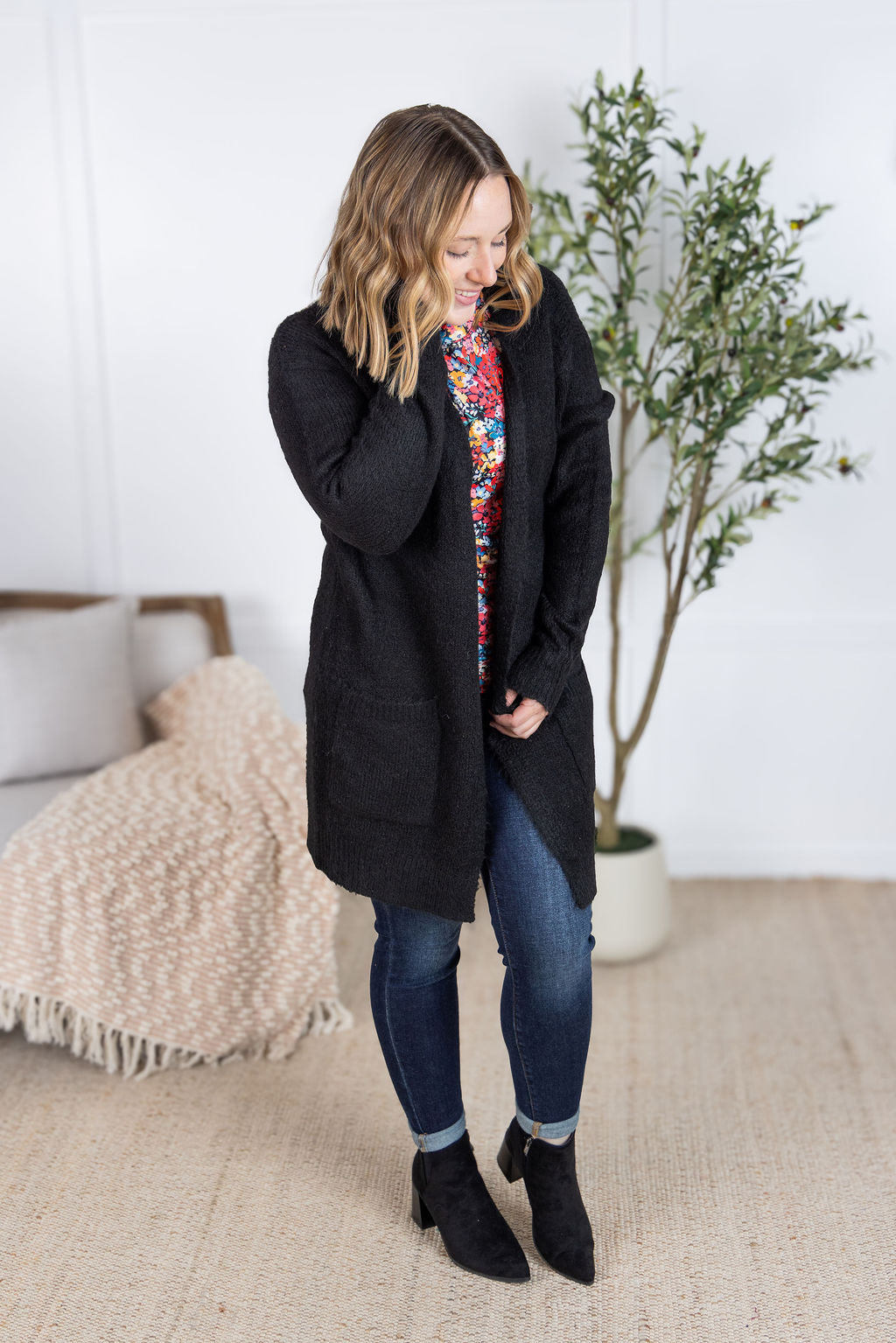 Madison Cozy Cardigan - Black