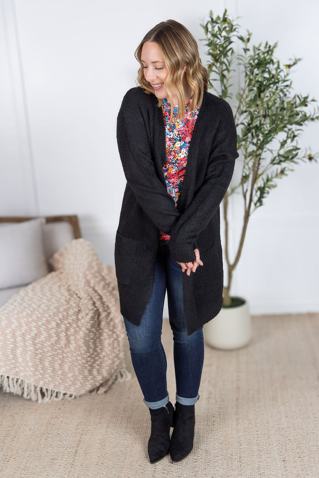 Madison Cozy Cardigan - Black