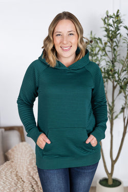 Tatum Textured Pullover Hoodie - Hunter Green