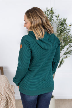 Tatum Textured Pullover Hoodie - Hunter Green
