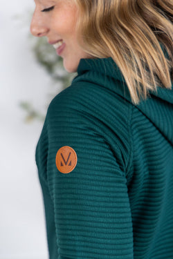 Tatum Textured Pullover Hoodie - Hunter Green