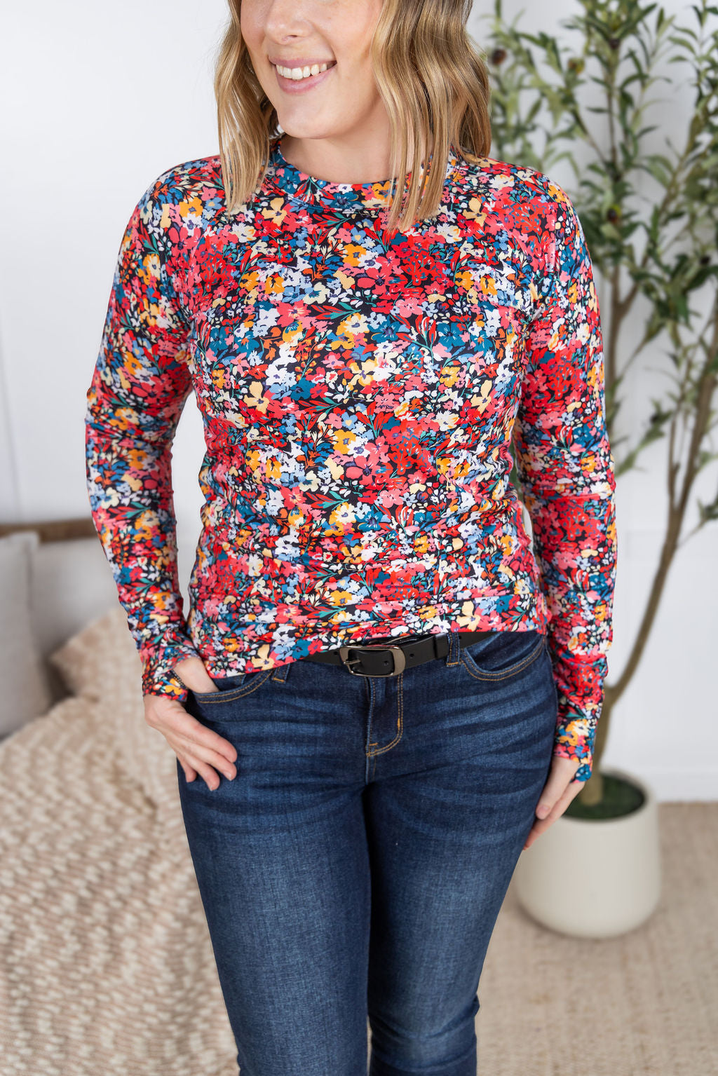 Blair Long Sleeve Top - Bright Floral