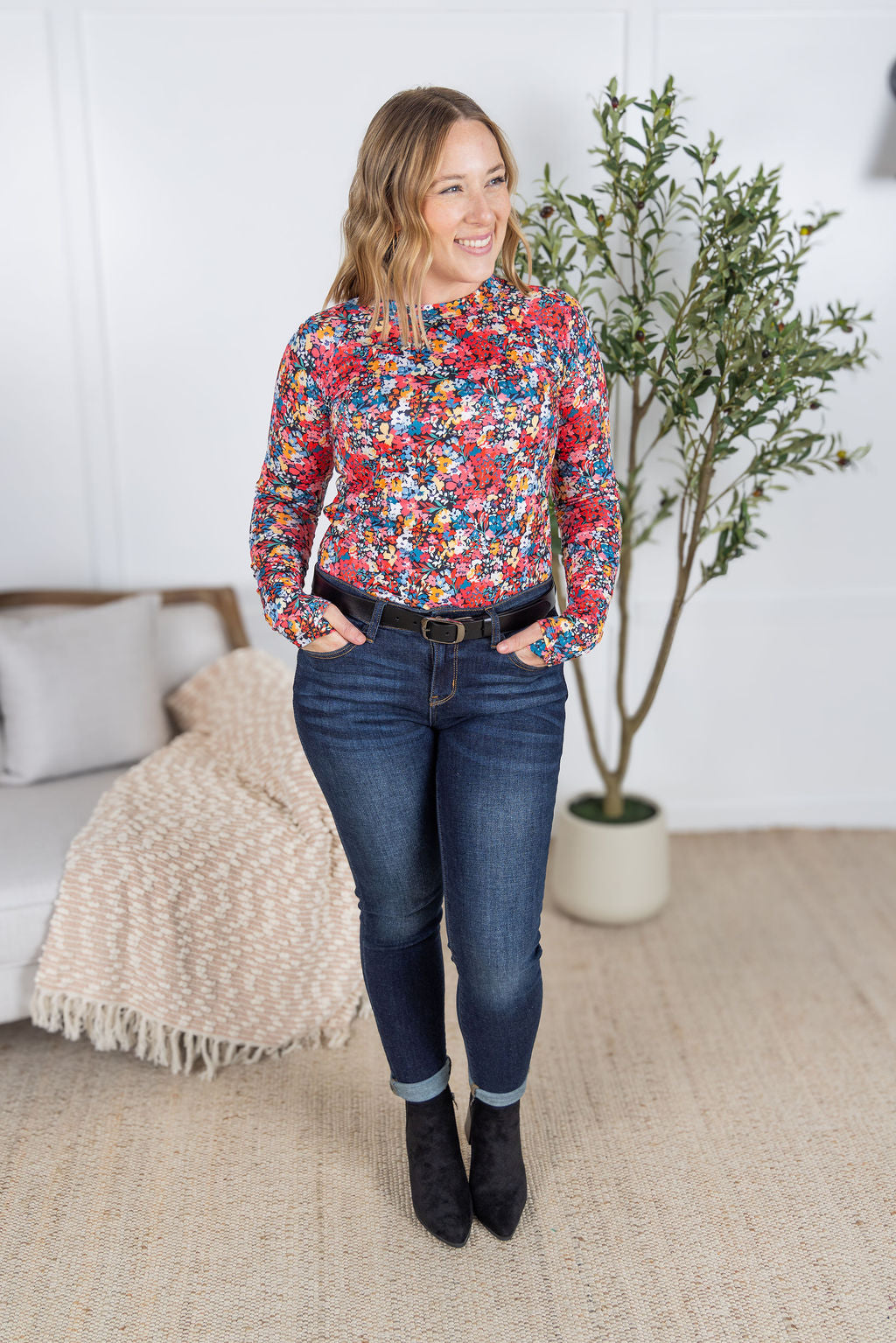 Blair Long Sleeve Top - Bright Floral