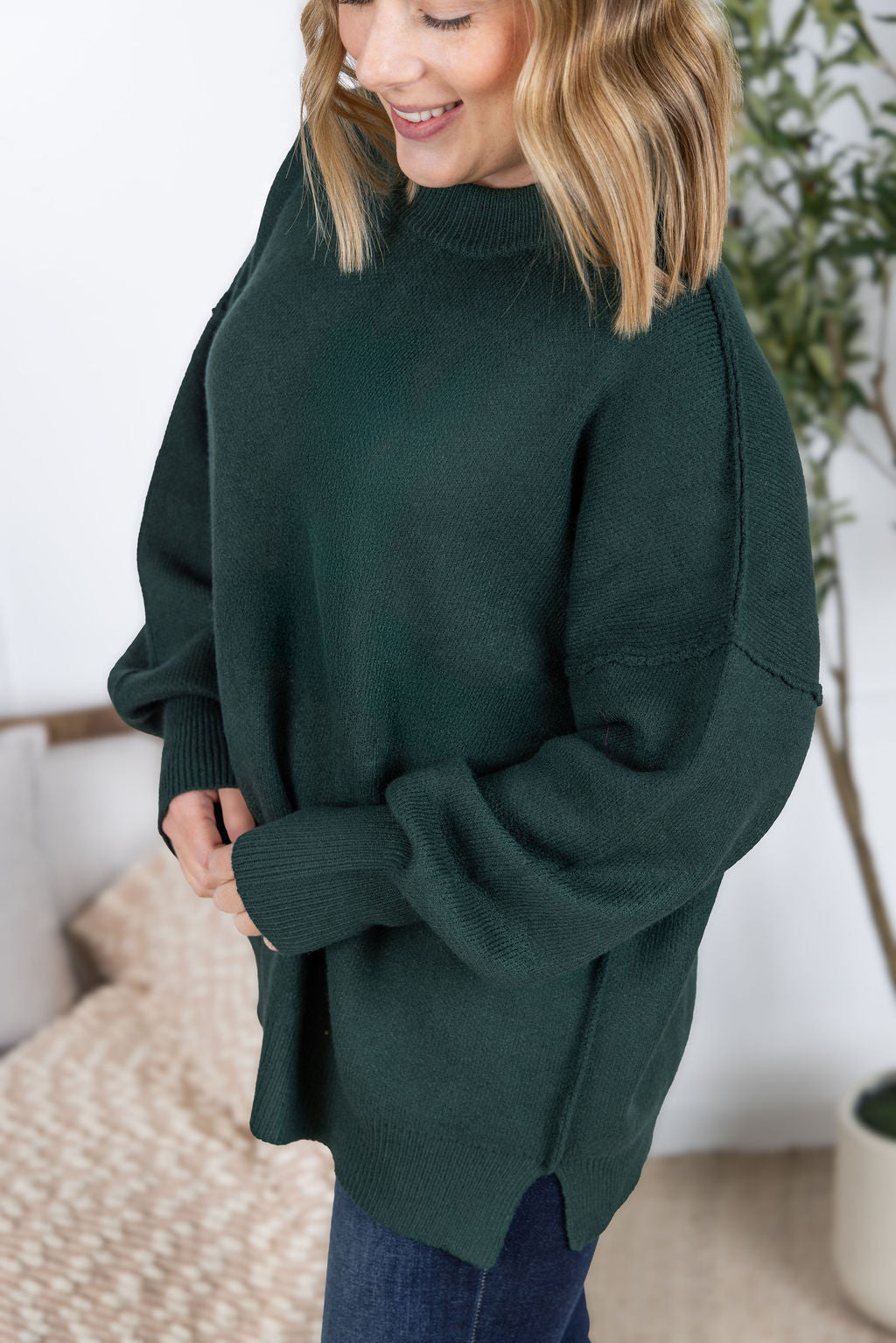 Aurora Cozy Sweater - Hunter Green