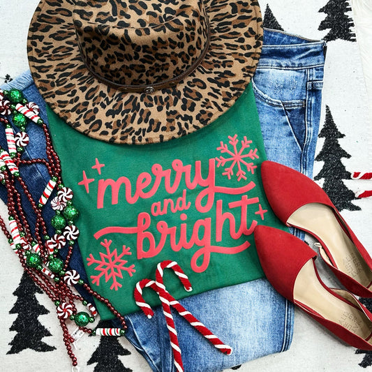 Merry & Bright -RED PUFF ink-   GRAPHIC TEE