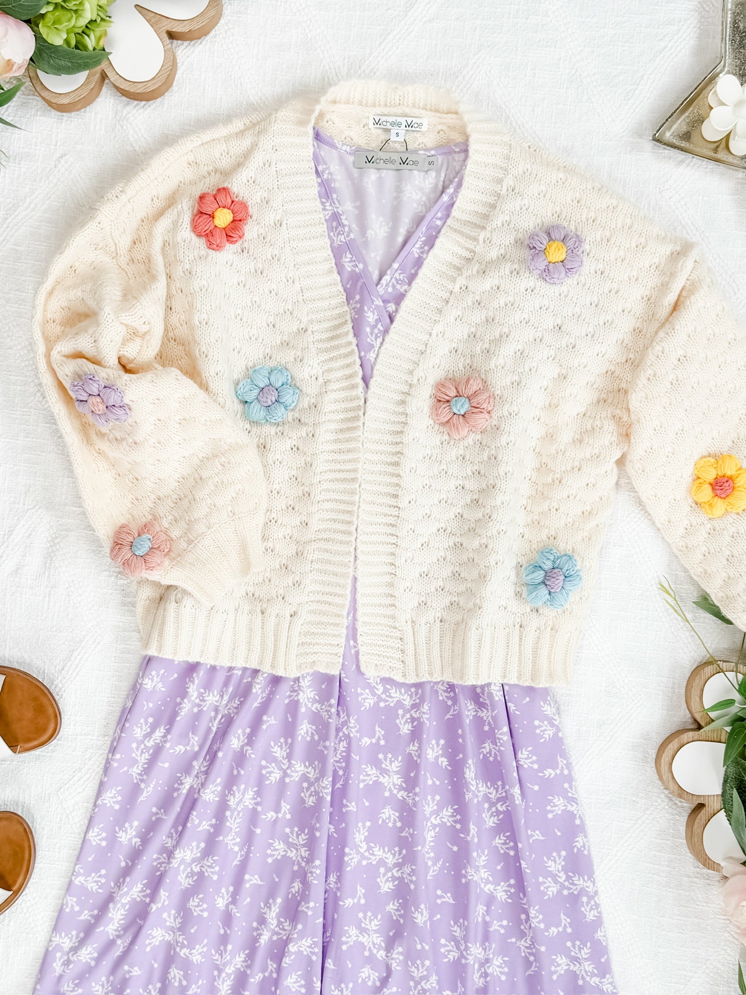 Flower Cardigan - Ivory