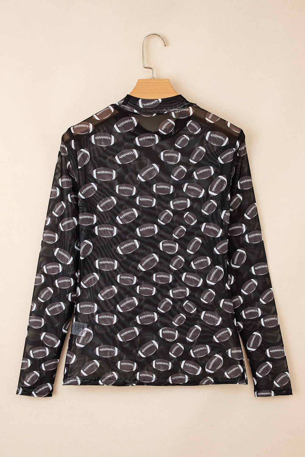 Game Day Football Sheer Mesh Long Sleeve Top