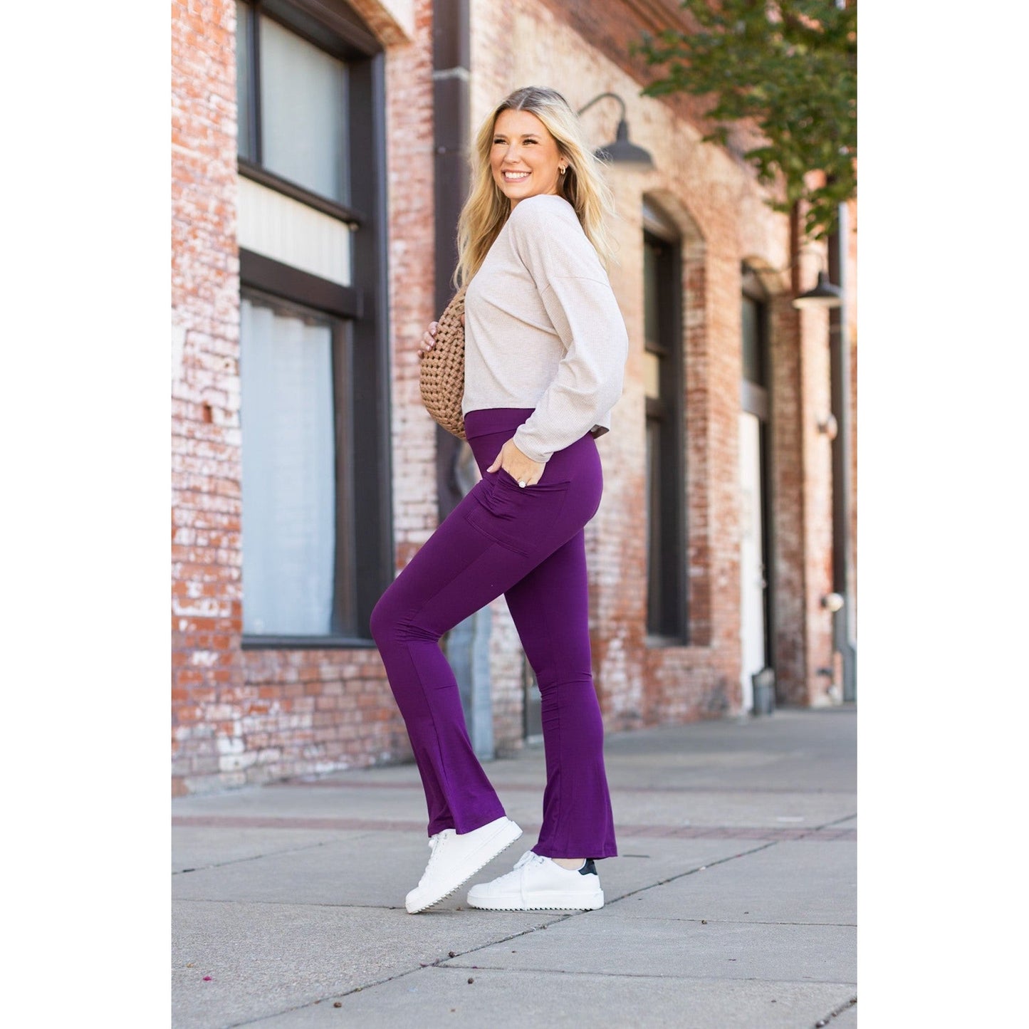 The Reese  Purple Flare Leggings