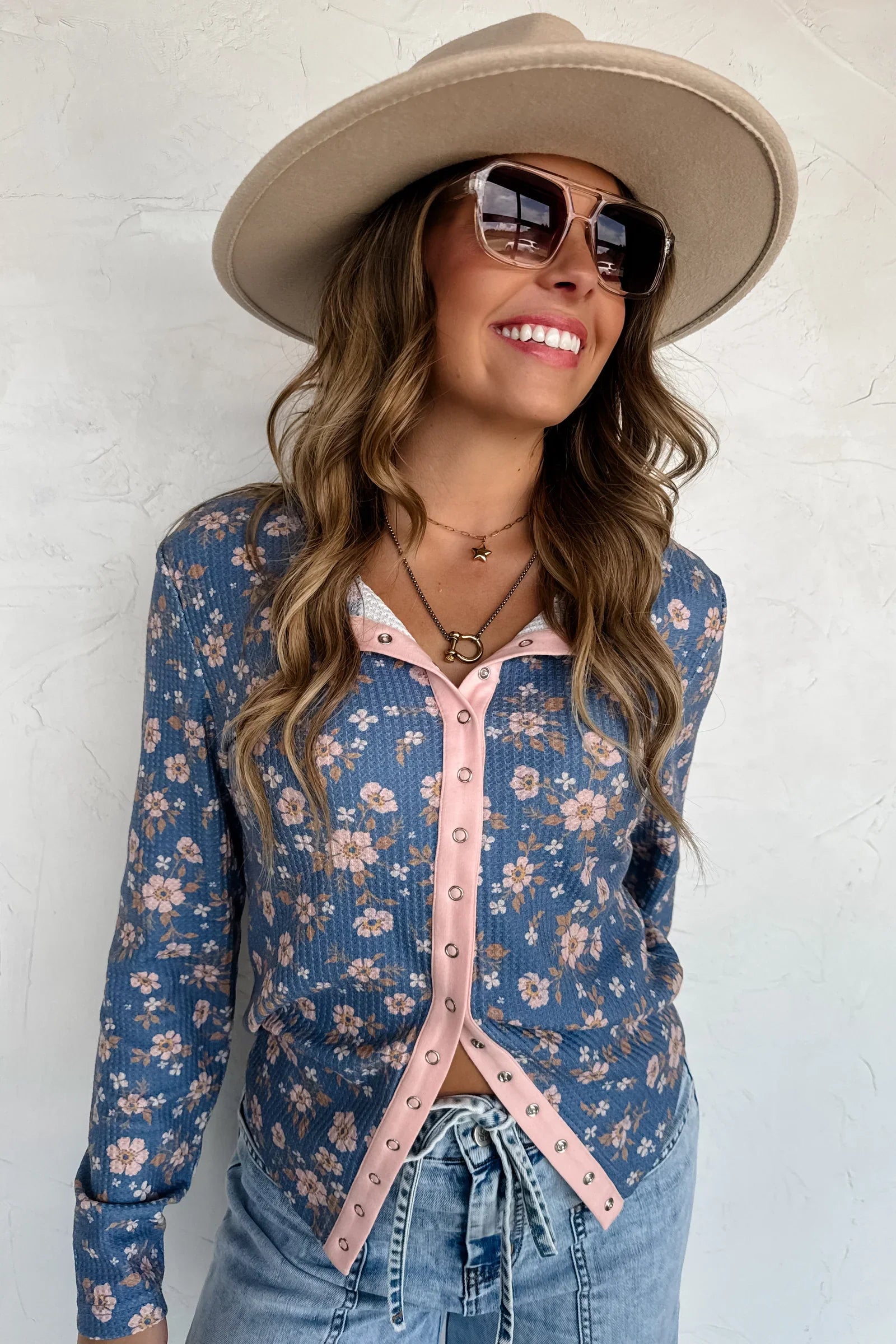 PREORDER: Kori Snap Button Waffle Top