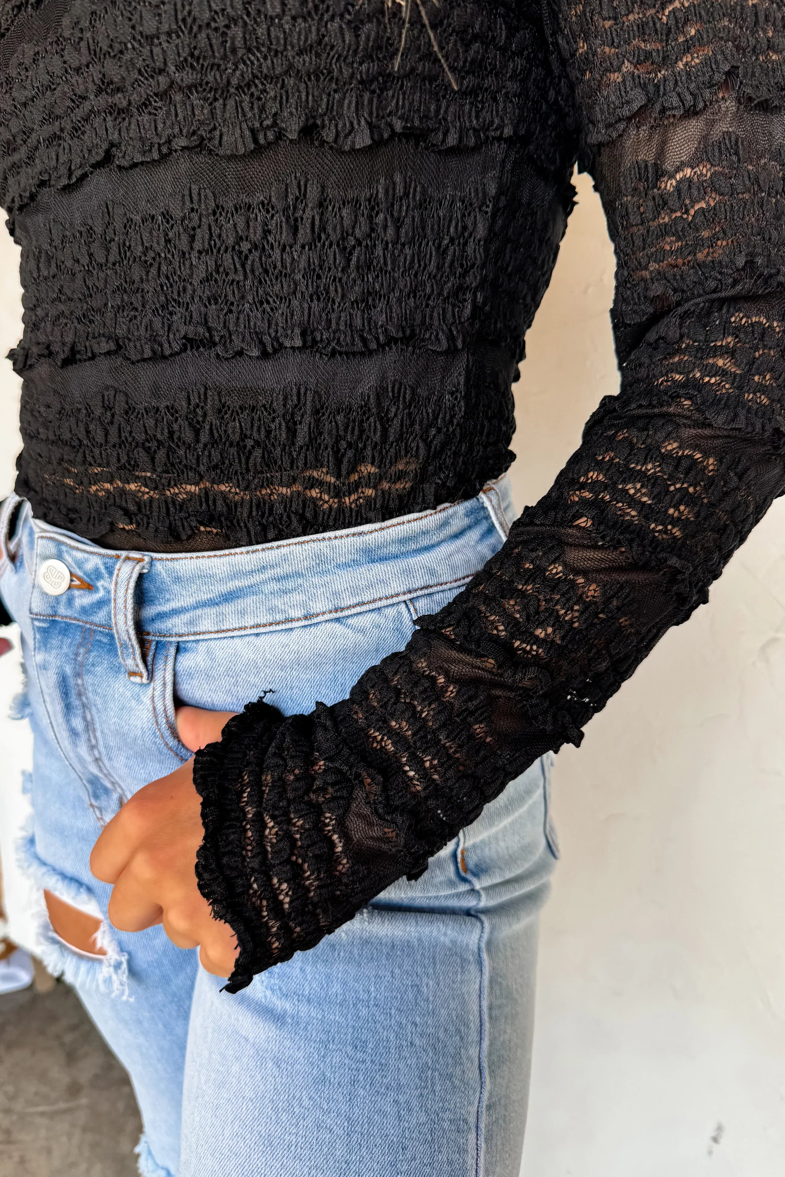 PREORDER: Long Sleeve Rosalie Lace Top