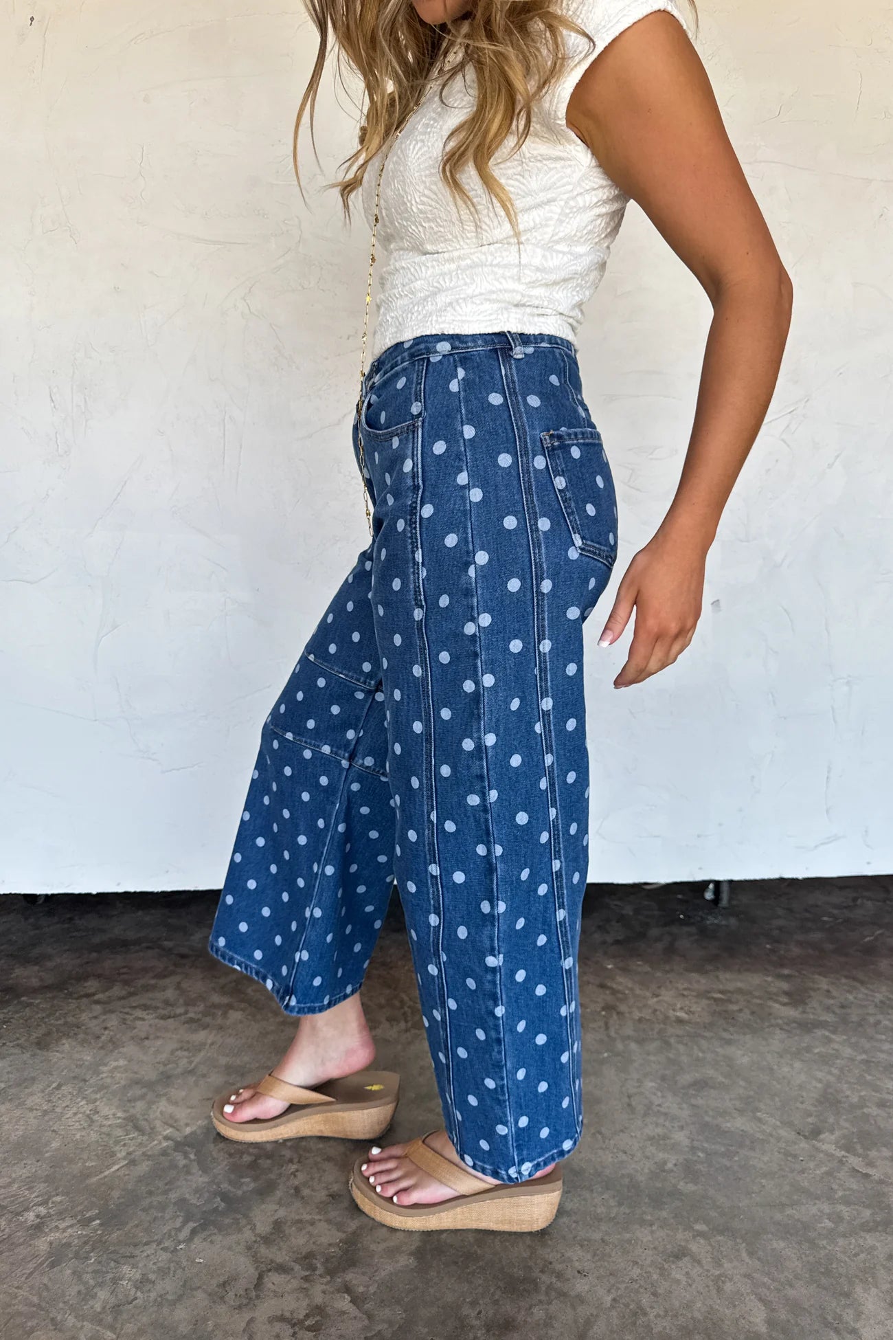 PREORDER- DARLING DOT BARREL JEANS