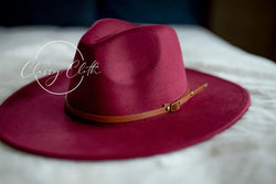 Wide Brim Hat w/ Belt - Dark Wine RTS