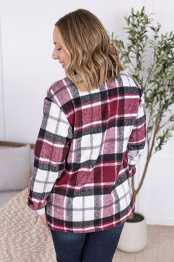 Norah Plaid Shacket - Merlot Mix
