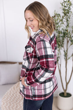 Norah Plaid Shacket - Merlot Mix