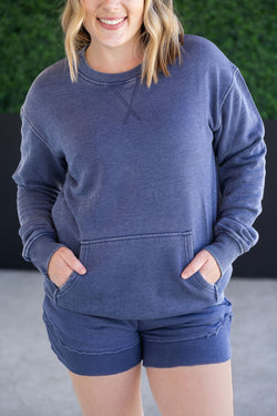 Vintage Wash Pocket Pullover - Nautical Navy