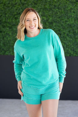 Vintage Wash Pullover - Caribbean Green